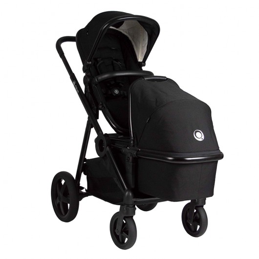 Poussette combinée Qtus DuetPro Plein Noir - Cadre noir + nacelle