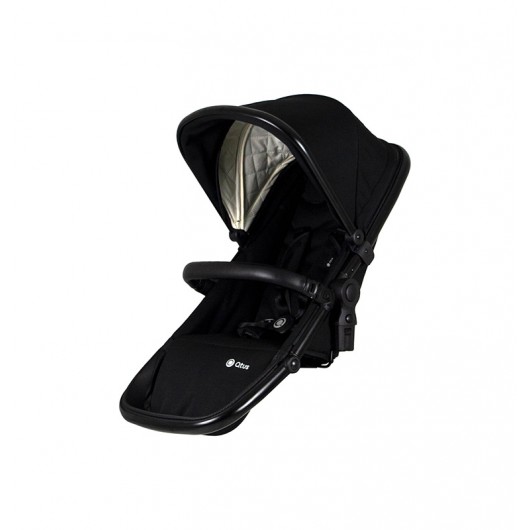 Second siège pour poussette Qtus DuetPro Plein Noir - cadre noir