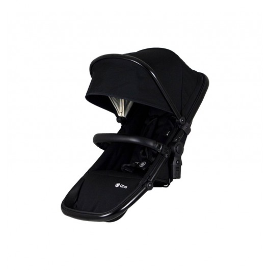Second siège pour poussette Qtus DuetPro Plein Noir - cadre noir