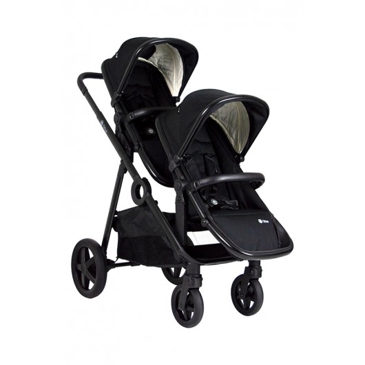 Second siège pour poussette Qtus DuetPro Plein Noir - cadre noir