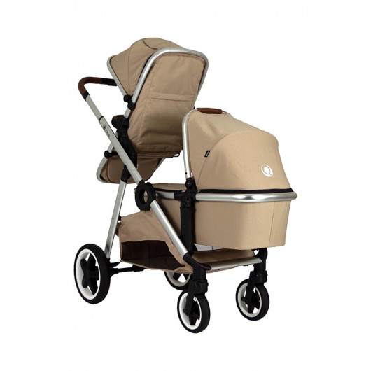 Poussette combinée Qtus DuetPro Moka + nacelle