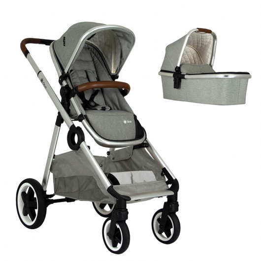 Poussette combinée Qtus DuetPro Gris clair + nacelle