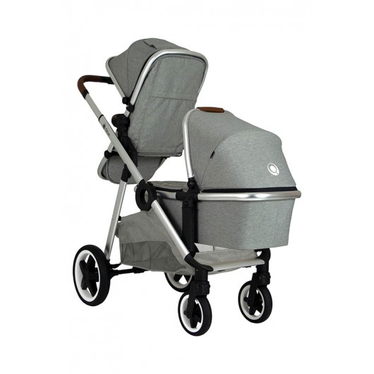 Poussette combinée Qtus DuetPro Gris clair + nacelle