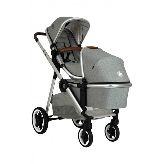Poussette combinée Qtus DuetPro Gris clair + nacelle