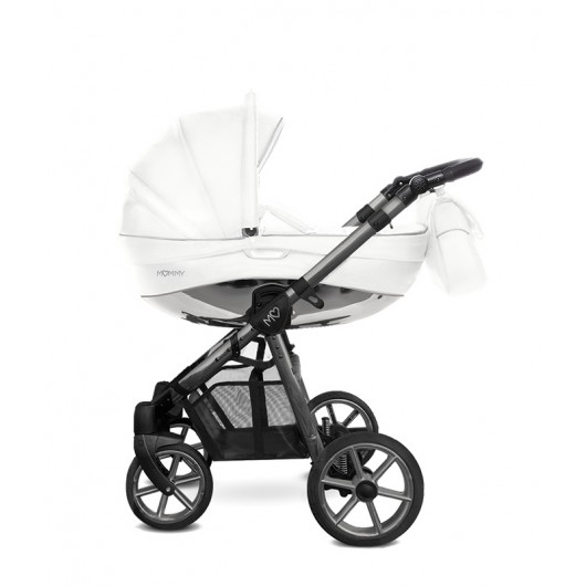 Poussette 3 en 1 Mommy - Nacelle - Coque Glossy White - Châssis White Space Grey