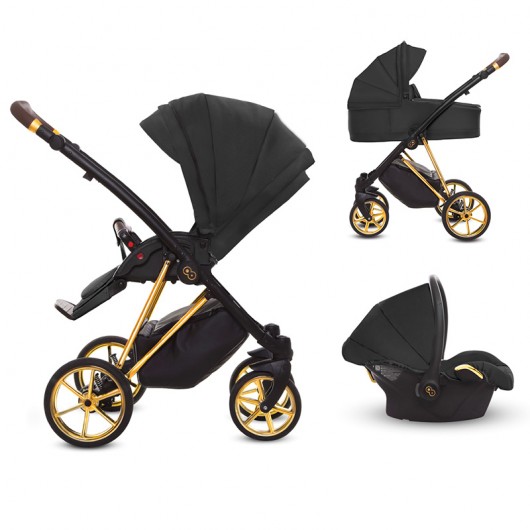 Poussette 3 en 1 Musse Nacelle Coque Ultra Black Trippy Cabriole bebe