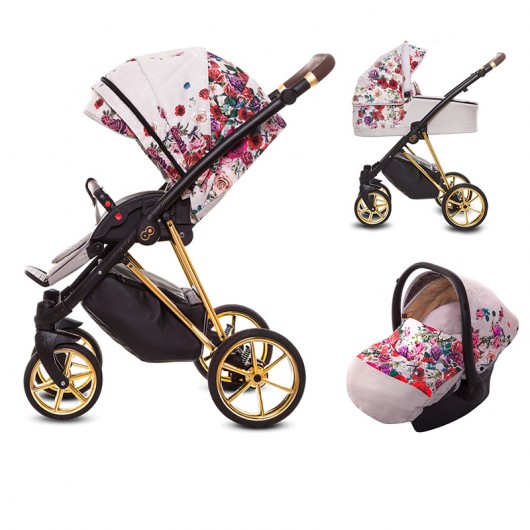 Poussette 3 en 1 Musse - nacelle - coque Light Rose - Trippy - Cabriole bébé