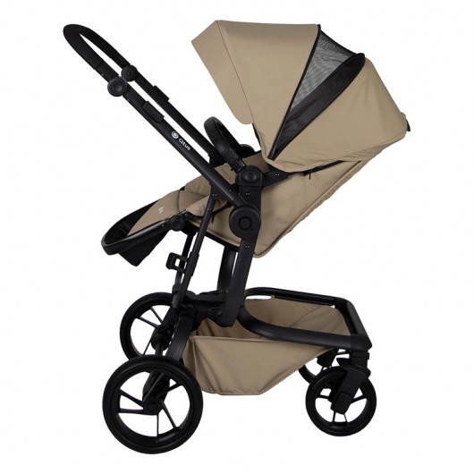 Poussette Qtus Spider Moka - cadre noir 2020