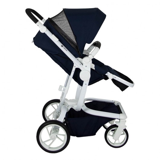 Poussette Qtus Spider Bleu - cadre blanc 2020