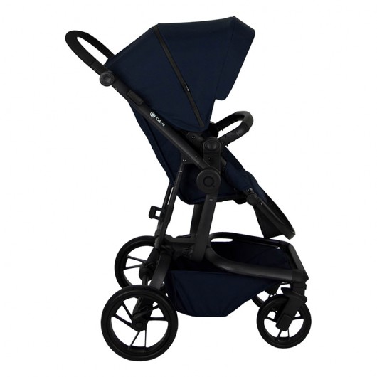 Poussette Qtus Spider Bleu - cadre noir 2020