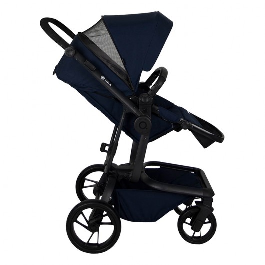 Poussette Qtus Spider Bleu - cadre noir 2020