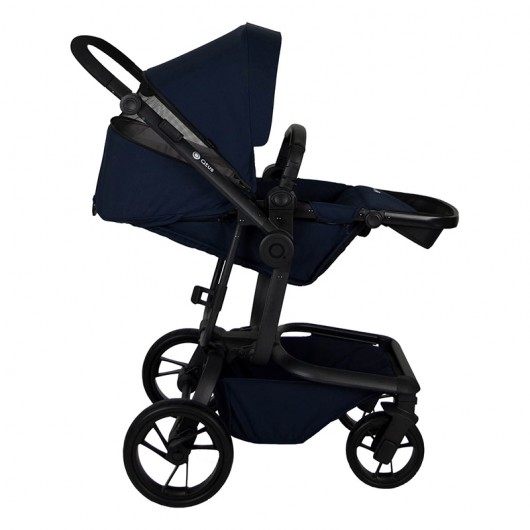 Poussette Qtus Spider Bleu - cadre noir 2020