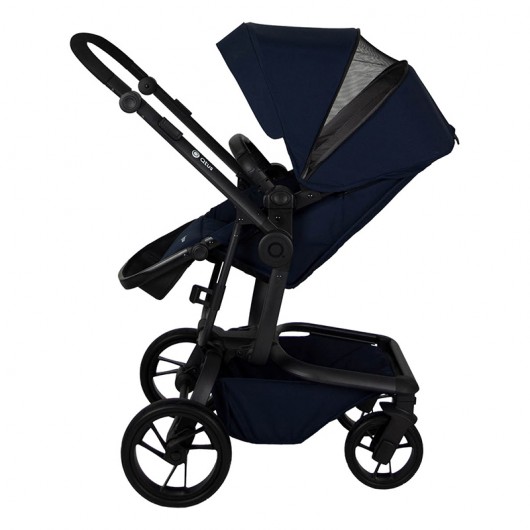 Poussette Qtus Spider Bleu - cadre noir 2020