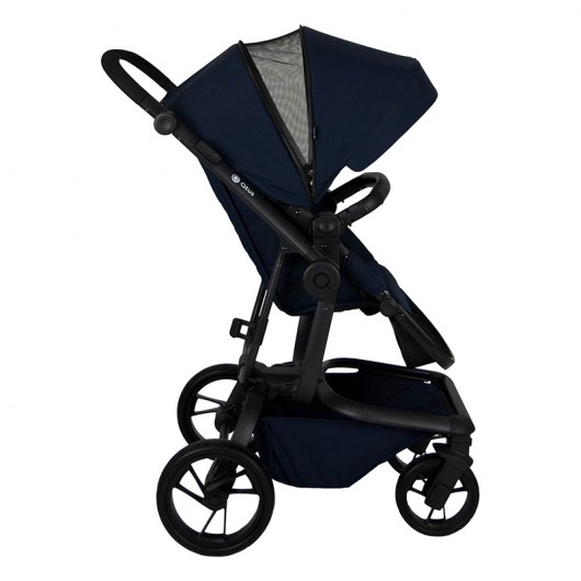 Poussette Qtus Spider Bleu - cadre noir 2020