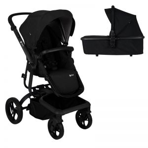 Poussette combinée Qtus Spider Noir - cadre noir + nacelle 2020