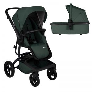 Poussette combinée Qtus Spider Vert - cadre noir + nacelle 2020