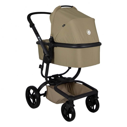 Poussette combinée Qtus Spider Moka - cadre noir + nacelle 2020