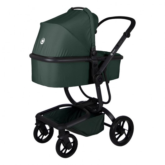Poussette combinée Qtus Spider Vert - cadre noir + nacelle 2020