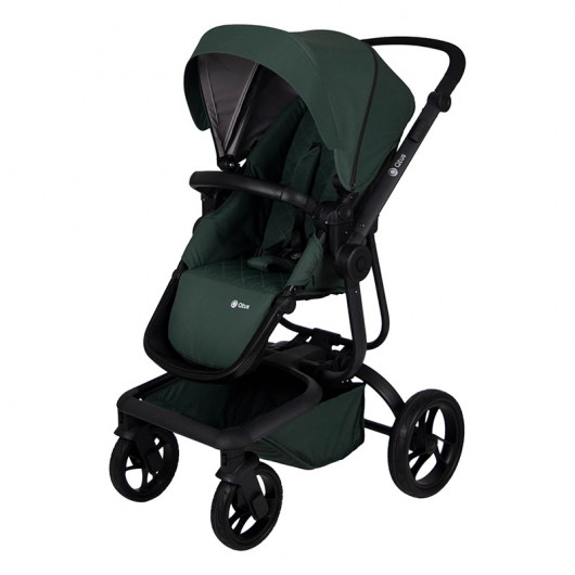 Poussette combinée Qtus Spider Vert - cadre noir + nacelle 2020