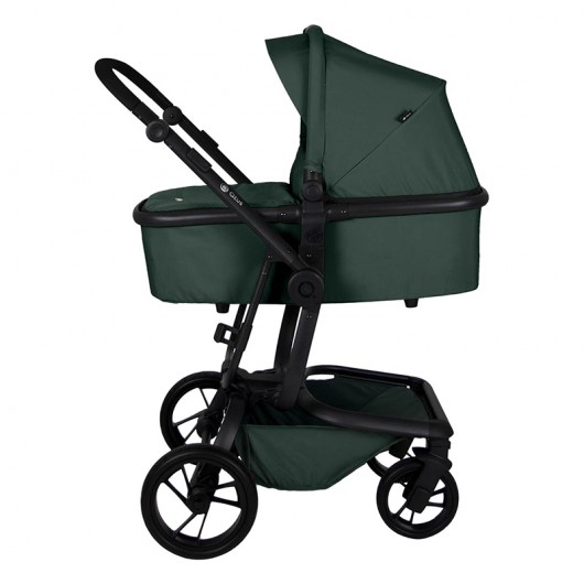 Poussette combinée Qtus Spider Vert - cadre noir + nacelle 2020