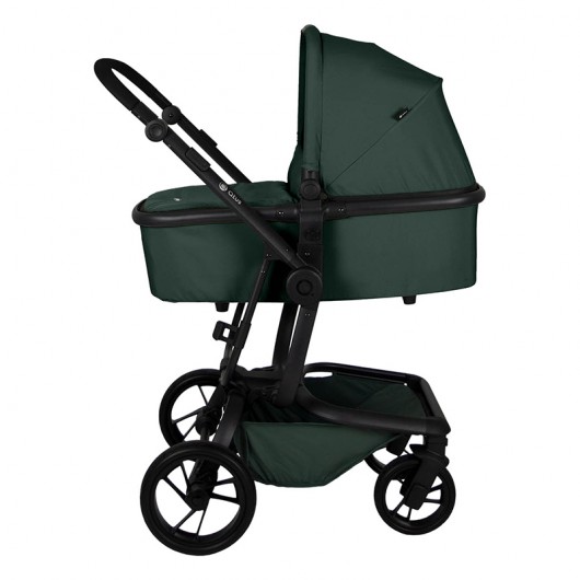 Poussette combinée Qtus Spider Vert - cadre noir + nacelle 2020