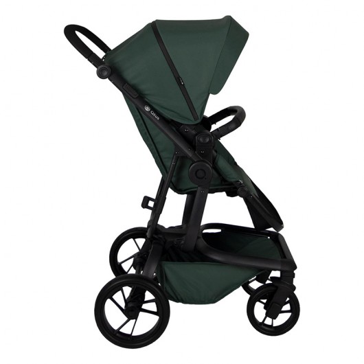 Poussette combinée Qtus Spider Vert - cadre noir + nacelle 2020