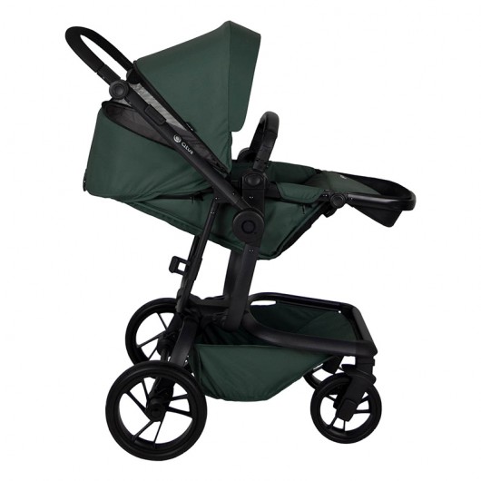 Poussette combinée Qtus Spider Vert - cadre noir + nacelle 2020