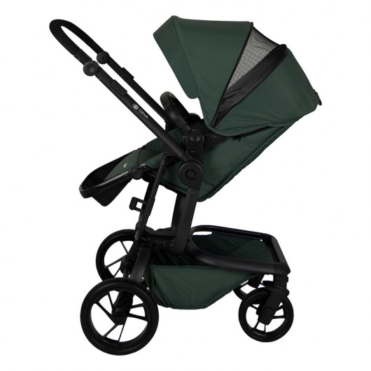 Poussette combinée Qtus Spider Vert - cadre noir + nacelle 2020