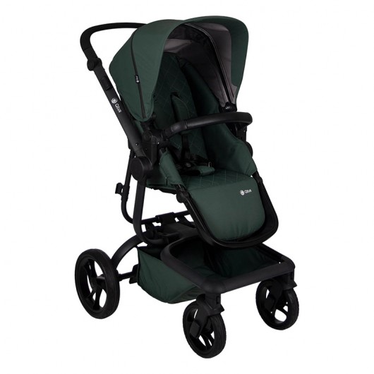 Poussette combinée Qtus Spider Vert - cadre noir + nacelle 2020