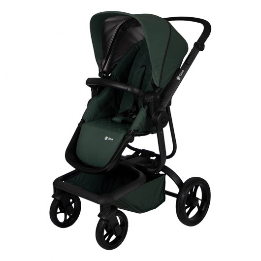 Poussette combinée Qtus Spider Vert - cadre noir + nacelle 2020