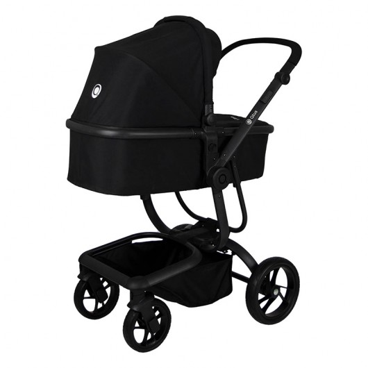 Poussette combinée Qtus Spider Noir - cadre noir + nacelle 2020