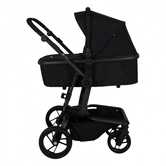 Poussette combinée Qtus Spider Noir - cadre noir + nacelle 2020