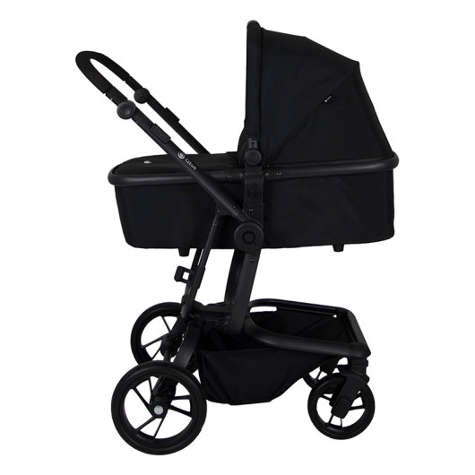 Poussette combinée Qtus Spider Noir - cadre noir + nacelle 2020