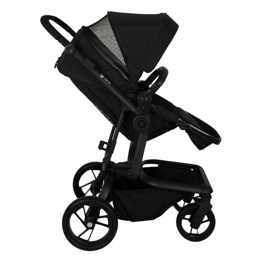 Poussette combinée Qtus Spider Noir - cadre noir + nacelle 2020