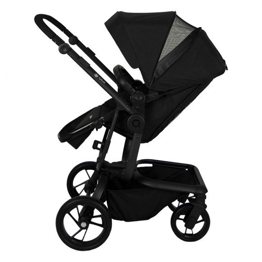 Poussette combinée Qtus Spider Noir - cadre noir + nacelle 2020