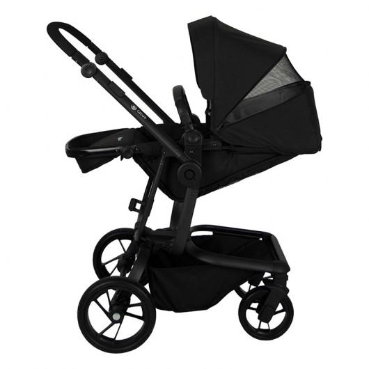 Poussette combinée Qtus Spider Noir - cadre noir + nacelle 2020