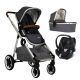 Poussette 3 en 1 Qtus DuetPro - nacelle Gris foncé - Coque Cybex Aton 5 Deep Black