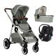 Poussette 3 en 1 Qtus DuetPro - nacelle Gris clair - Coque Cybex Aton 5 Deep Black