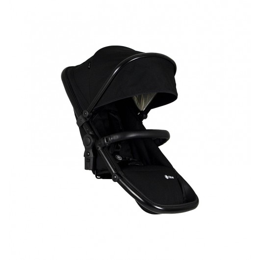 Poussette combinée Qtus DuetPro Plein Noir - Cadre noir 2020 - Coque Cybex Aton 5 Deep Black