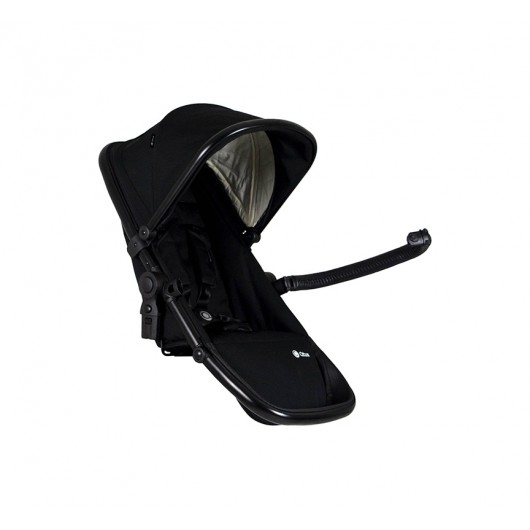 Poussette combinée Qtus DuetPro Plein Noir - Cadre noir 2020 - Coque Cybex Aton 5 Deep Black