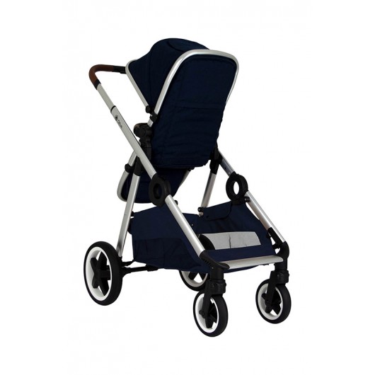 Poussette combinée Qtus DuetPro Bleu 2020 - Coque Cybex Aton 5 Deep Black