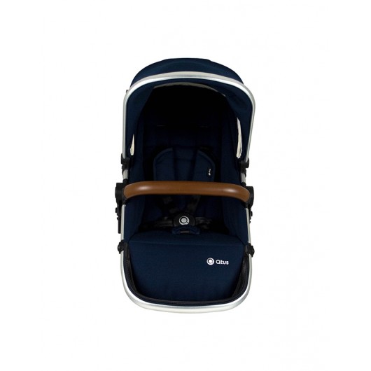 Poussette combinée Qtus DuetPro Bleu 2020 - Coque Cybex Aton 5 Deep Black