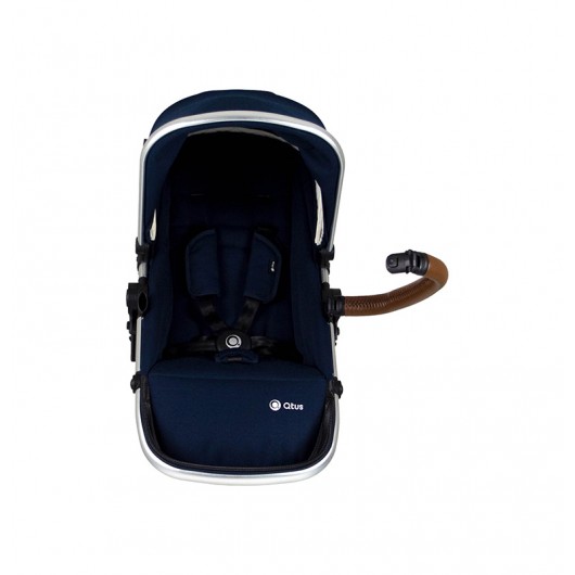Poussette combinée Qtus DuetPro Bleu 2020 - Coque Cybex Aton 5 Deep Black