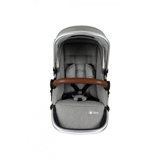 Poussette 3 en 1 Qtus DuetPro - nacelle Gris clair 2020 - Coque Cybex Aton 5 Deep Black