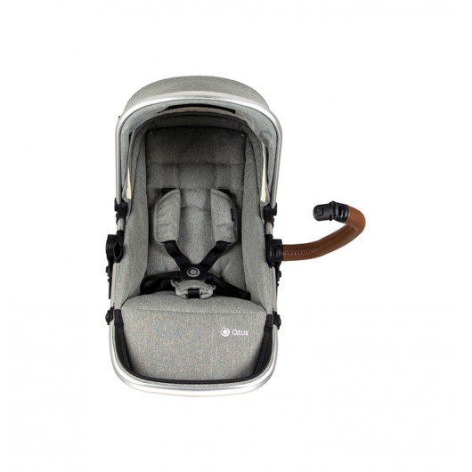 Poussette 3 en 1 Qtus DuetPro - nacelle Gris clair 2020 - Coque Cybex Aton 5 Deep Black