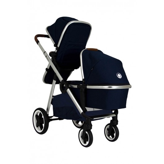 Poussette 3 en 1 Qtus DuetPro - nacelle Bleu 2020 - Coque Cybex Aton 5 Deep Black