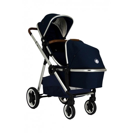 Poussette 3 en 1 Qtus DuetPro - nacelle Bleu 2020 - Coque Cybex Aton 5 Deep Black