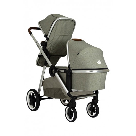 Poussette 3 en 1 Qtus DuetPro - nacelle Vert 2020 - Coque Cybex Aton 5 Deep Black