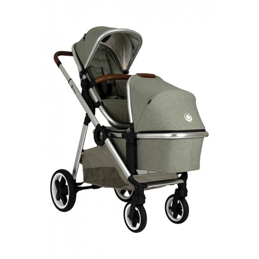 Poussette 3 en 1 Qtus DuetPro - nacelle Vert 2020 - Coque Cybex Aton 5 Deep Black