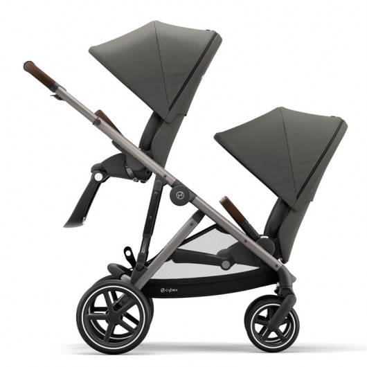 Poussette double Cybex Gazelle S Soho Grey - Châssis Taupe